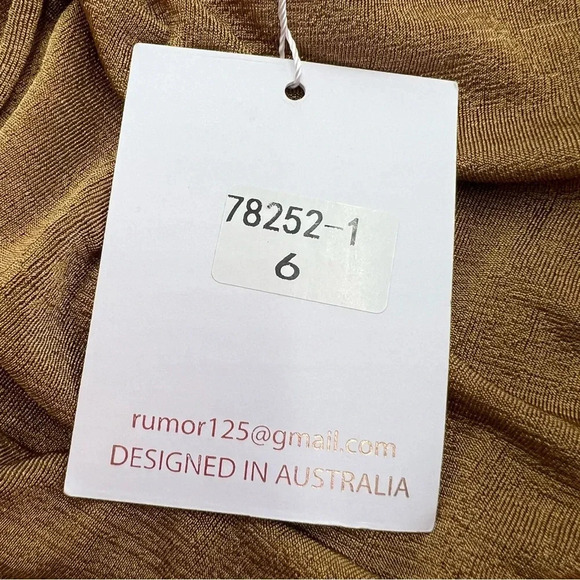 Rumor Gold Rushed Bodycon Dress size 6 Lace Up Back - Festive Party Prom Wedding - Picture 6 of 8